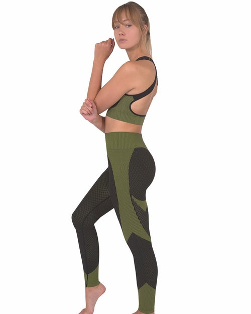 Move-ax Sports Bra – Black & Green