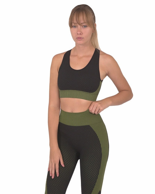 Move-ax Sports Bra – Black & Green