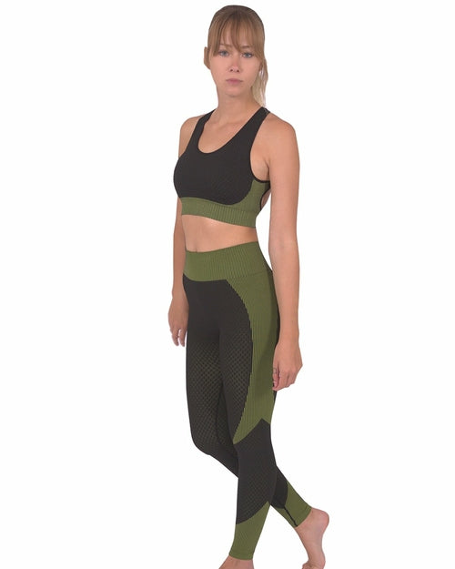 Move-ax Sports Bra – Black & Green