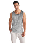 Move-ax Mens Graphic Tank Top - Black and Gray Grunge Print